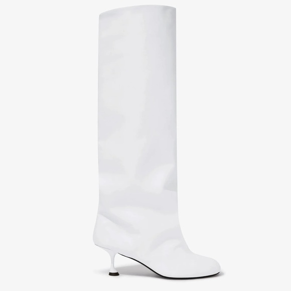 Proenza Shouler tee knee high boots baggy white nappa leather size 9 runway - Picture 4 of 16